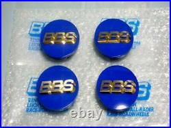 BBS Wheel Center Caps 70mm Genuine Emblem Blue Gold 3D Logo 56.24.206 Set 4pcs