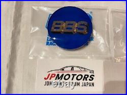 BBS Wheel Center Caps 70mm Genuine Emblem Blue Gold 3D Logo P5624132 Set 4pcs