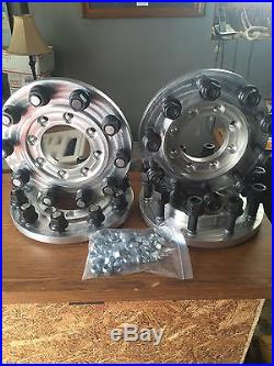 BILLET ALUMINUM 22.5 SEMI WHEEL 8 TO 10 LUG DUALLY ADAPTERS GMC DODGE FORD CHEVY