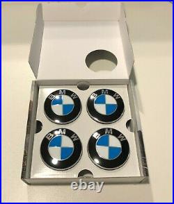 BMW Genuine Floating Self Leveling Wheel Centre Hub Cap Badges Set 65MM 2455269