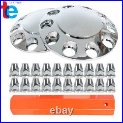 Caps with Lug Nut Covers Chrome Semi Truck Hub Cover Wheel Axle Cover Center