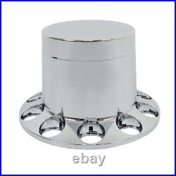 Chrome Flat Top Complete Hub Cover Kit 33mm Lug Nut Wheel Axle Covers Semi Truck Chrome Flat Top Complete Hub Cover Kit 33mm Lug Nut Wheel Axle Covers Semi Truck