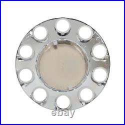 Chrome Flat Top Complete Hub Cover Kit 33mm Lug Nut Wheel Axle Covers Semi Truck Chrome Flat Top Complete Hub Cover Kit 33mm Lug Nut Wheel Axle Covers Semi Truck