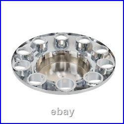 Chrome Flat Top Complete Hub Cover Kit 33mm Lug Nut Wheel Axle Covers Semi Truck Chrome Flat Top Complete Hub Cover Kit 33mm Lug Nut Wheel Axle Covers Semi Truck