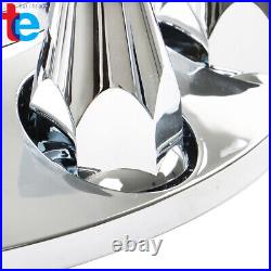 Chrome Hub Cover Kit 33mm Front & Rear Semi Truck Wheel Axle Covers Spiked
