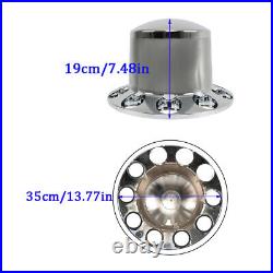 Chrome Hub Cover Kit Semi Truck 33mm Lug Nut Rear Wheel Axle Covers New