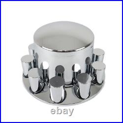 Chrome Hub Cover Kit Semi Truck 33mm Lug Nut Rear Wheel Axle Covers New