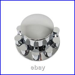 Chrome Hub Cover Kit Semi Truck 33mm Lug Nut Rear Wheel Axle Covers New