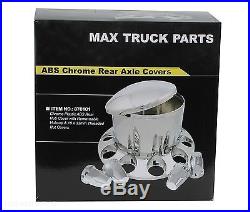 Chrome Rear Hub Wheel Cover Kit Semi ABS 33mm Nut Covers Plastic