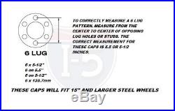Chrome Spider Bullet Center Wheel Hub Caps 6 lug on 5-1/2 CHEVY BOLT PATTERN Set
