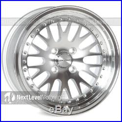 Circuit CP21 15x8 4-100 +25 Silver Machined Wheels Fit Mazda Miata NA NB BMW E30