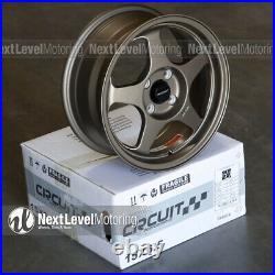 Circuit CP22 15x6.5 4-100 +35 Flat Bronze Wheels Fits Mazda Miata Spoon Style