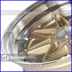 Circuit CP24 15x8 4-100 +25 Gold Wheels Fits Acura Integra DC2 Equip 03 Style