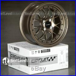 Circuit CP27 15x7 4-100 +35 Matte Flat Bronze Wheels Fits Acura Integra GSR DC2