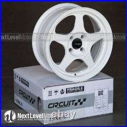 Circuit Performance CP22 15x6.5 4-100 +35 Gloss White Wheels Rims Spoon Style