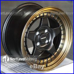 Circuit Performance CP26 15x8 4-100 +25 Flat Black Bronze Lip Wheels (SET OF 4)