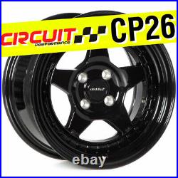 Circuit Performance CP26 15x8 4-100 +25 Full Gloss Black Wheels Rims (SET OF 4)