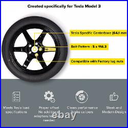 Complete Spare Tire Kit 18 Wheel Jack Tools Carrying Case for Tesla Model 3 TM3