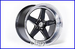 Cosmis Racing Wheels 18x9 +25mm 5x114 XT-005R Black with Polished Lip Pair