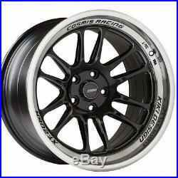 Cosmis Racing XT-206R Black with Polished Lip 18x11 +8mm 5x114.3 Pair of 2