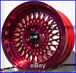 F1R F01 15x8 4x100 Et25 Red Wheels Fits Honda Accord Civic Crx Fit Del So
