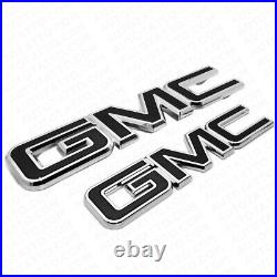 For 14-19 GMC Sierra Front Grille Tailgate Letter Replace Emblem Nameplate Black