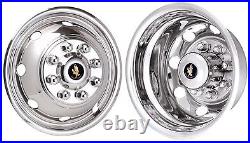Ford-E350-E450-RV-Motorhome-16 8 hole Stainless-Dually-Wheel-Simulators-SNAP ON Ford-E350-E450-RV-Motorhome-16 8 hole Stainless-Dually-Wheel-Simulators-SNAP ON