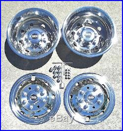 Ford E350 E450 RV Motorhome 16 92-07 Stainless Dually Wheel Covers BOLT ON