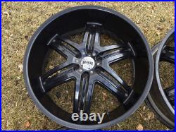 GENUINE 24 DUB Rims Black Rims 6x139.7 Wheels Suburban Tahoe Escalade Denali GENUINE 24 DUB Rims Black Rims 6x139.7 Wheels Suburban Tahoe Escalade Denali