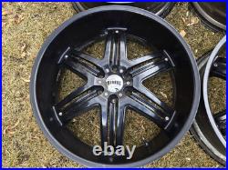 GENUINE 24 DUB Rims Black Rims 6x139.7 Wheels Suburban Tahoe Escalade Denali GENUINE 24 DUB Rims Black Rims 6x139.7 Wheels Suburban Tahoe Escalade Denali