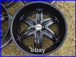 GENUINE 24 DUB Rims Black Rims 6x139.7 Wheels Suburban Tahoe Escalade Denali GENUINE 24 DUB Rims Black Rims 6x139.7 Wheels Suburban Tahoe Escalade Denali