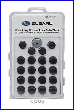 Genuine Subaru Wheel Lug Nut & Lock set BLACK B321SFL020 OEM All Models Aluminum