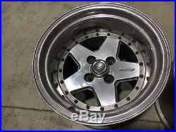 Genuine Zender 2pc wheels 4x100 15x9 +6 15x10.5 -15 (Rare)