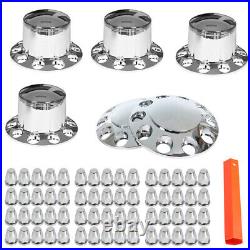 High-end Chrome Hub Cover Front&Rear Lug Semi Truck Wheel Kit Axle Cover 33mm High-end Chrome Hub Cover Front&Rear Lug Semi Truck Wheel Kit Axle Cover 33mm