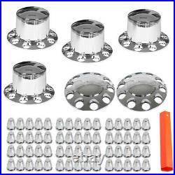 High-end Chrome Hub Cover Front&Rear Lug Semi Truck Wheel Kit Axle Cover 33mm High-end Chrome Hub Cover Front&Rear Lug Semi Truck Wheel Kit Axle Cover 33mm