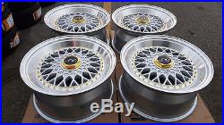 JNC 004S 17x8.5 4X100/114.3 +15 SILVER WithMACHINED LIP (SET OF 4 WHEELS) NEW