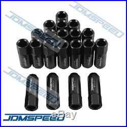 Jdmspeed 20pcs Black M12x1.5 60mm Extended Forged Aluminum Tuner Racing Lug Nuts