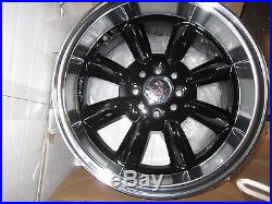 MONZA GLOSS BLACK WHEELS, FIAT 124 SPIDER, COUPE, 131, 15X7.5
