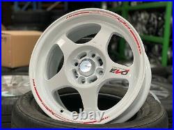 NEW 15 inch EVO Regamaster design WHITE wheel (set of 4) 4x100 Honda Toyota Kia