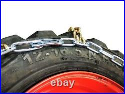 NEW (2) HEAVY DUTY SKID STEER TIRE CHAIN 12x16.5 8MM SQUARE LINK BOBCAT