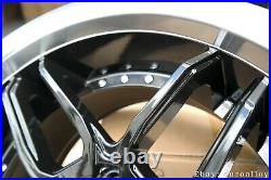 New 19 5x120 HAXER HX030 Black Polished Lip Rims Fits BMW E46 E90 F10 Schnitzer