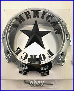 New American Force 10 Lug Dually Front Wheel Center Cap Chrome with Screws AFX320