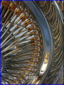 New Dayton Wire Wheels 15 x 7 Gold Nips, Reverse Offset, 100 Spoke, ONE Rim