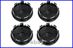 OEM NEW Wheel Center Caps Set of 4 Gloss Black withBowtie 14-19 Chevrolet 23480948