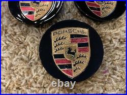 Porsche 63.5 mm Center Caps Gloss Black -set of 4
