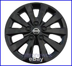 SET (4pcs) BLACK 16 Hubcap Wheelcover Fits 2010-2020 NISSAN SENTRA ALTIMA