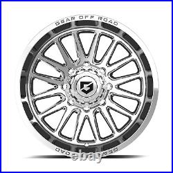 Set 4 20 Gear Off Road 764C 20x10 8x6.5 Chrome Plated with Lip Logo Wheels -19mm
