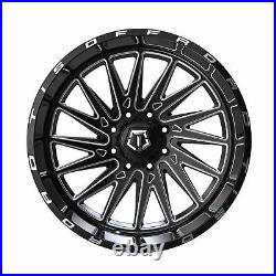 Set 4 20 TIS 547BM 20x10 5x150 Gloss Black with Milled Accents Wheels -19mm Rims