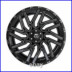 Set 4 20 TIS 554BM 20x10 8x6.5 Gloss Black with Milled Accents Wheels -19mm Rims