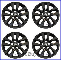 Set (4pcs) BLACK Hubcap Wheelcover fits 2013 2018 Nissan ALTIMA 16 10-spoke
